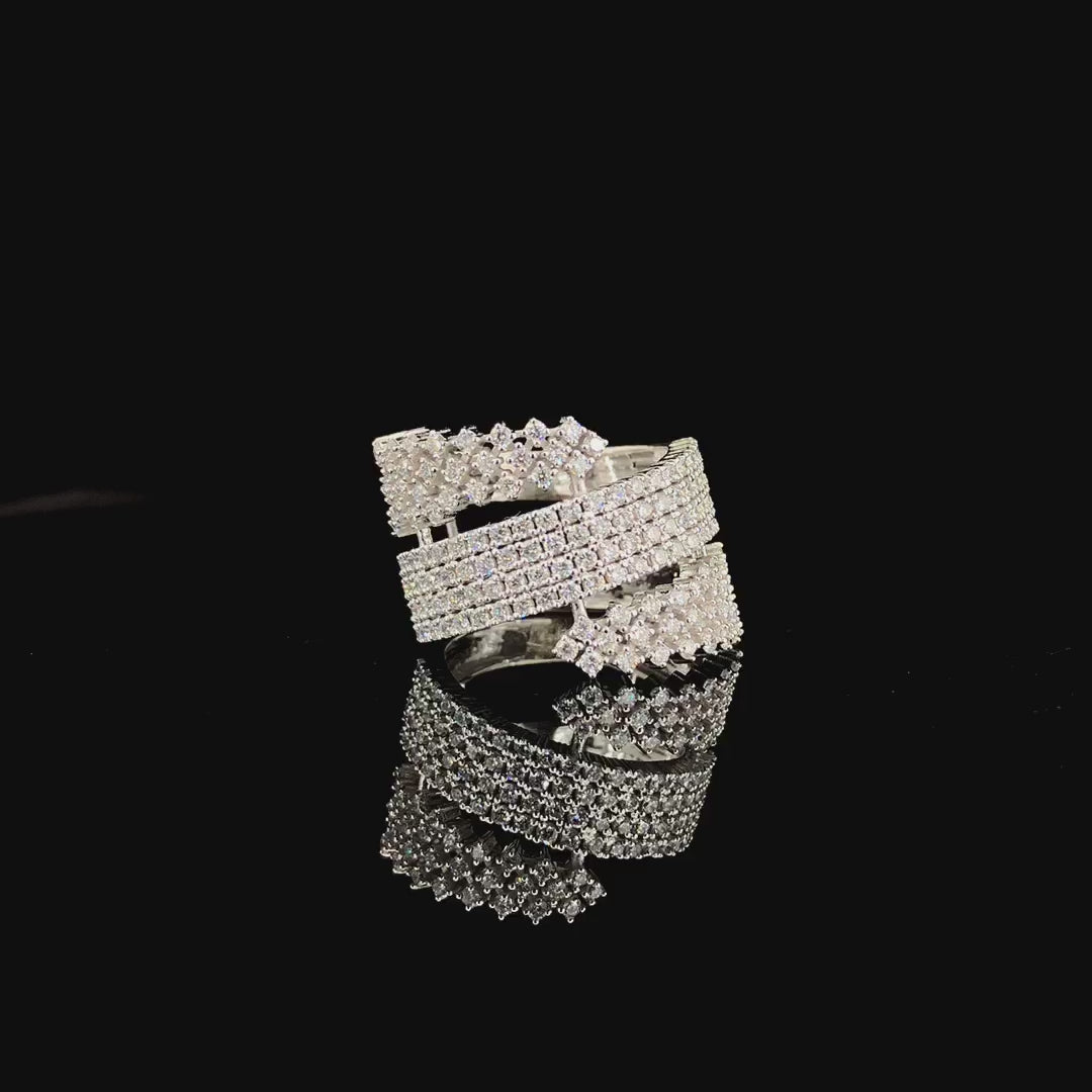 La DiaMantés | Cocktail with Cluster Accents  Ring